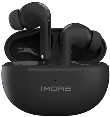 1MORE TWS Q20, Wireless Earbuds with Bluetooth 5.3, Lightweight Wireless Headphones, Headphones with ANC, 4 Microphones and AI ENC for Clear Calls, Low Latency Gaming Mode, 30H, Black