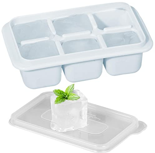 Eiswürfelbehälter - Quadratische Eiswürfelform, Gefrierschrank Eiswürfelbehälter | Einfach Herauszunehmende Sechs-Gitter-Eiswürfelform Mit Deckel, Frische Farb-Eiswürfelform Für Cocktails, Whiskey