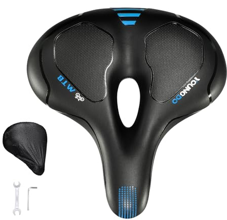 YOUNGDO Sillín Bicicleta,Sillín de Bicicleta Gel,Sillin Bici Ergonómico Hombre Mujer Asiento de Bicicleta Antiprostatico Cómodo y Transpirable para BMX,Bicicleta de Carretera,Bicicleta de Montaña