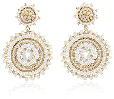 Weiße Perlenohrringe für Frauen BO Ho Statement Western Perlen Country Sommer Strand Dang handgefertigte Ohrringe Schmuck