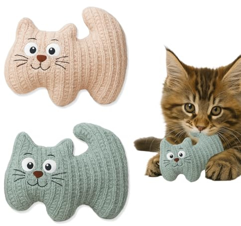 XYTAHDM 2 Pcs Katzenminze Katzenspielzeug, Katzen Spielzeug Set, Spielmaus für Katzen, Plüsch Spielzeug, Weiches Flauschiges Haustier beruhigendes Spielzeug(B)