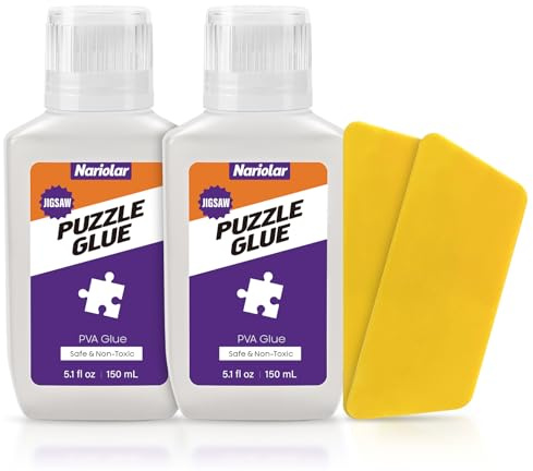 Nariolar 2 x colla trasparente per puzzle da 150 ml, con applicatore, adatta per fissare e appendere puzzle, confezione da 2