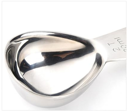 WATIIFUFU Juego de 2 Cucharas Medidoras de Café Mini de Acero Inoxidable, Cucharada de 15 Ml y 30 Ml, Tamaño Pequeño Mango Corto, para Cocina, Hogar y Oficina, Utensilios Precisos