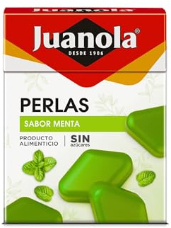 Juanola Perlas Sabor Menta - Sin azúcar, sin gluten - Cómodo formato de bolsillo - Ideal para llevar contigo a todas partes - Refrescan tu boca y tu garganta - 25g