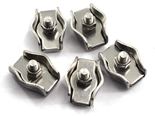 M4 - Clip per fune metalliche in acciaio inox 304, confezione da 20