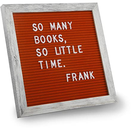 Crystal Lemon Tablero de letras, tablero de fieltro 25x25cm, letrero de mensajes intercambiable, marco de madera con soporte de pared y exhibición (rojo rústico)