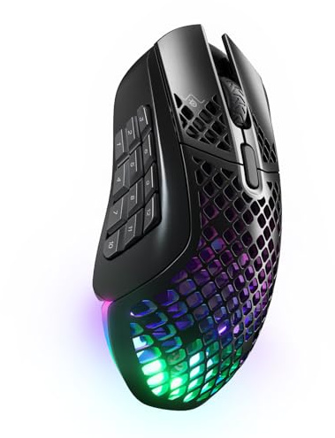 SteelSeries Aerox 9 Wireless - Ultraleichte kabellose Gaming-Maus - 18000 CPI - Optischer TrueMove Air Sensor - Wasserfest - 180 Stunden Akku - 18 programmierbare Tasten