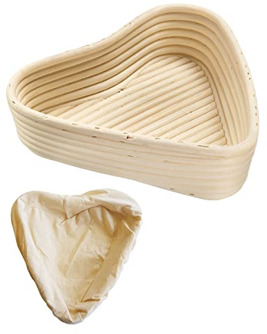 Westmark Gärkörbchen-Set, 2tlg., Gärkörbchen in Herzform + Bezug, Peddigrohr/Baumwolle, Hellbeige/Beige, 3237227B