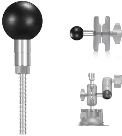 FANAUE Motorcycle Fork Stem Mount Base 1 Inch Ball mount Compatible with RAM Mounts B Size Double Socket Arm And Bicycle Phone Holder (M5×0.8 Threaded Post Ball Head Adapter)