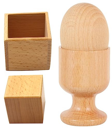 Toddmomy 2 Ensembles Jouets de Coordination œil-Main coquetier Montessori Jouets en Bois pour bébé Les Jouets d'enfants coquetier Oeuf Jouet de coquetier en Bois Oeuf avec Jouet coquetier
