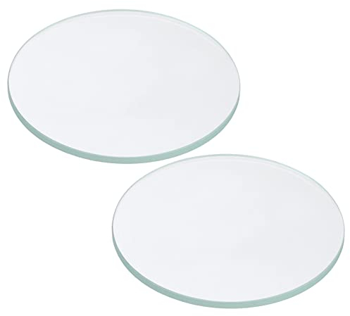 PATIKIL 1,97x0,08 Diámetro Linterna Cristal Lente, 2Uds Pulido Borde Cristal Lente para LED Luz Fuente Lente Manual Linterna Reemplazo, Transparente