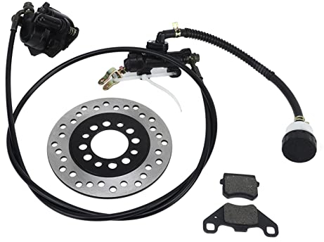 AMONIDA Hydraulisches Scheibenbremsen-Kit, Universeller Go-Kart-Scheibenbremssatz Bremsbelag für 50 cc Bis 250 cc Dirt Bike Quad ATV Go Kart
