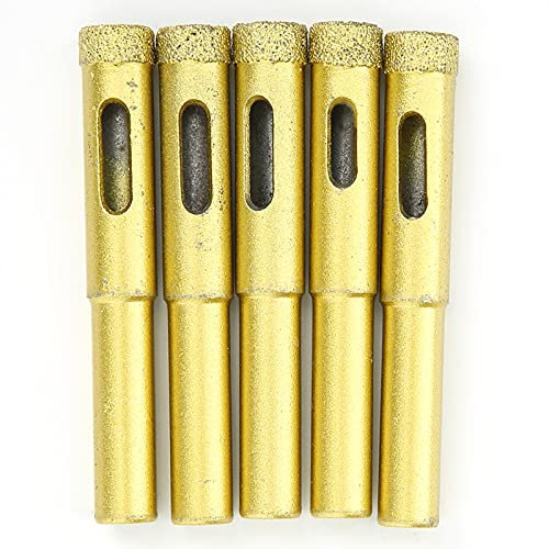 Broca de Agujero de Diamante, 5 Piezas Broca de Sierra de Agujero Broca de Granito de Oro Baldosa de Cerámica Perforación de Mármol de Hormigón Sierra de Agujero de Taladro