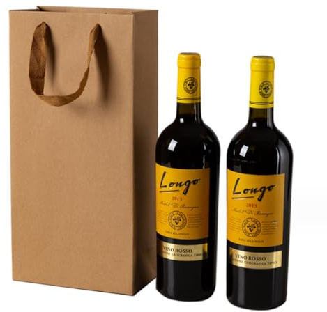 JPORSHU 10 Pack Wine Paper Bag,Wine Bottle Bags Bulk Reusable Gift Tote Bag Holds 2 bottles of wine，Kraft Paper Wine Bags with Handles，for Wedding Bottle Whiskey Spirits Party (kraft paper)