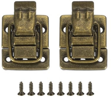 PATIKIL Fastener Toggle Latches Catch Chest, 2Pcs Metal Suitcase Boxes Buckles Retro Trunk Box Hasp Lock with Screw for Wooden Packing Case Toolbox Cabinet, Bronze