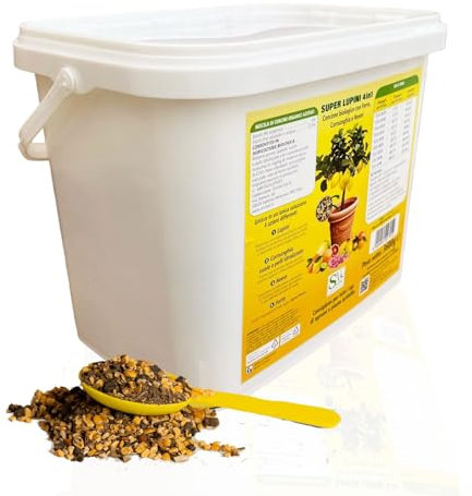 SAVINI VIVAI Concime Agrumi Super Lupini Macinati 4 in 1 Fertilizzante Biologico per Tutte le Piante per Abbondante Produzione Come Limoni Mandarini Arance in Vaso e Pieno Terra 3600 GR Made Italy