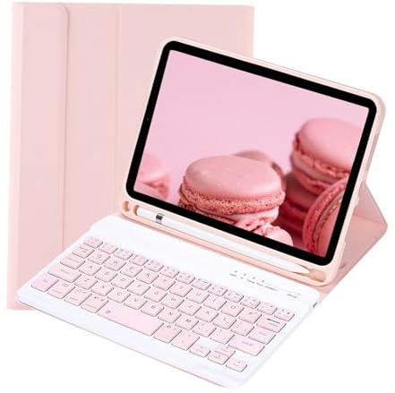 leleyo fodral med tangentbord för iPad mini2/3/4/5 7,9 tum magnetiskt fodral med avtagbart trådlöst bluetooth tangentbord QWERTY för mini2/3/4/5 (rosa)