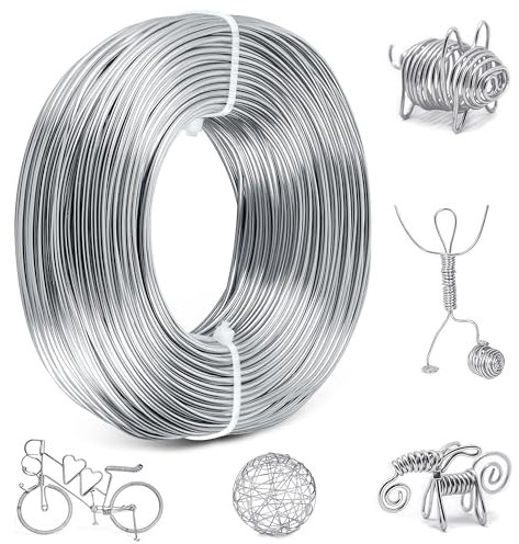 Basteldraht 2mm x 50m, Draht Zum Basteln Aus Aluminium, Wire Rostbeständig Und Leicht Formbar, Silberdraht Zum Basteln Kann Zur Herstellung Von Dekorationen Oder Persönlichem Schmuck Verwendet Werden