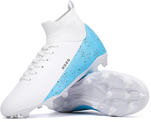 tevzolpa Soccer Cleats Mens Womens Indoor Soccer Shoes Wide Baseball Turf Shoes Youth Rugby Shoes Adult Artificial Ground AG FG TF Football Boots (2026 Bai AG_40)