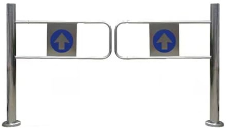 Puerta oscilante automática, portal de seguridad de acero inoxidable de 71 pulgadas para supermercados, bibliotecas y espacios al aire libre, diseño duradero de cierre automático para mayor seguridad