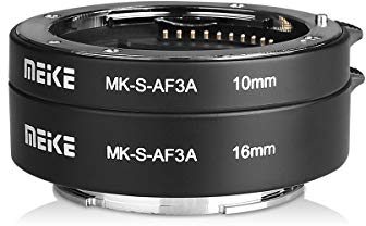 Meike MK-S-AF3A Metall Autofokus Makro Verlängerung Adapter für Sony E-mount Ring 10mm 16mm Kamera den Mirrorless Nex3 Nex5 Nex6 A6000 A6300 A6400 A6500 A7II A9 etc