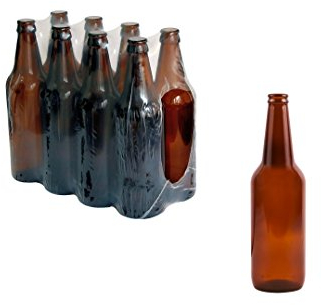 New Brown/Amber Glass Cap Drinks Bottles Home Brew Beer 500ml 16 / 24p (24 Bottles)