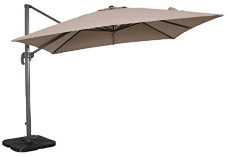 milani home - Ombrellone Da Giardino 3x4 Palo Laterale Taupe, Telo Tortora Per Esterno, Ristorante Gelateria Bar Hotel Albergo