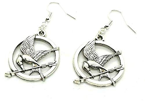 Royal Swan Antique Silver MOCKING BIRD Earrings, On 925 Stamped Sterling Silver Hooks in a Velvet Gift Bag.Bird with Arrow Earrings.