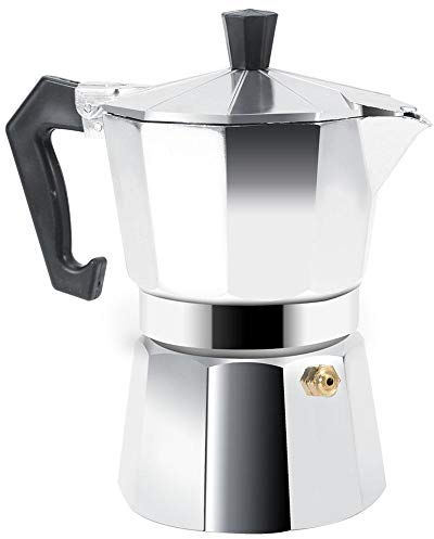 Coffee Maker,3/6/9/12 Cups Aluminum Italian Type Moka Pot Espresso Coffee Maker Stove Home Office Use Hot(300ML 6cups)