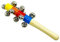 GICO Schellenrassel Schellenstab bunt aus Holz für Kinder mit Glocken Musikinstrument - Länge 21,5 cm - 3861