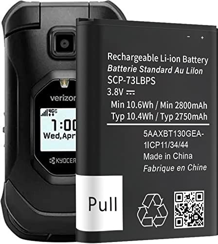 SCP-73LBPS Battery,High Capacity Battery for Kyocera DuraXV Extreme E4810 Verizon Flip Phone Battery Replacement 2800mAh 3.8V/10.6Wh