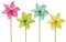 ETC kleines Windrad Windmühle auf Stab aus PVC Sortiert mit Muster (4), Verschieden, 9 x 28 cm