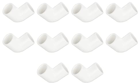 METALLIXITY 10Stk PVC Leitung Fitting (1/2) 90 Grad Winkelrohr Beschläge Möbel Anschluss - für Wasser Lieferungen Erstellen DIY Garten Regal Treibhaus Weiß