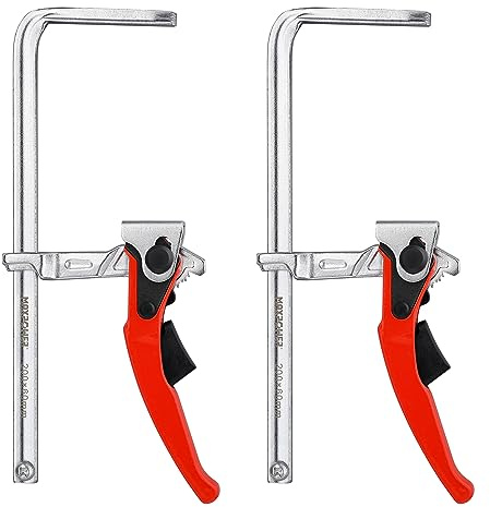 MAXPOWER Ratcheting Table Clamp, Quick Release Clamp For MFT and Guide Rail System, Bar Clamp with 7 7/8 Capacity x 2 3/8 Throat Depth, 530 lbs Clamping Force - 2 Pack