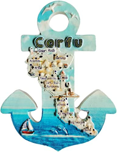 Corfu Greece Anchor Corfu Fridge Magnet Refrigerator Magnet Decoration Magnet Sticker Souvenir Resin Crafts