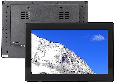 Annadue Monitor Touchscreen da 8 Pollici, Monitor Mini IPS 1280x720P con HDMI/VGA/USB/Avi/R/L/BNC, Monitor Touchscreen Capacitivo Widescreen 16:9 Montato a Parete, Impermeabile IP65