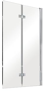 BADLAND Duschwand für Badewanne 80x150 Badewannenabtrennung 2-teilig PRESTIGIO Gehärtetes Glas 6 mm