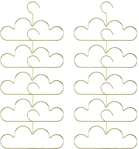 PRATYAHARA 10 Stück Rutschfeste Metall Kleinkinder Kleiderbügel Golden Kids Cloud Form Mantel Kleiderbügel Kleidung Lagerung Organizer Rack