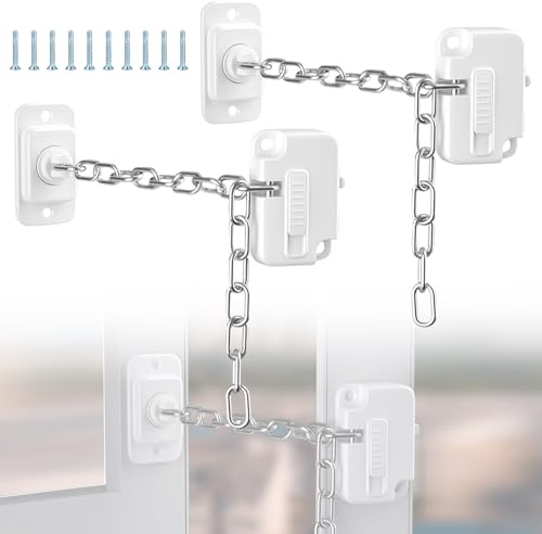Raxfekro 2 pezzi di sicurezza per bambini, serratura per frigorifero, finestra di sicurezza per bambini, senza foratura, adatto per lavatrici, armadi, toilette, refrigeratori per vino, finestre