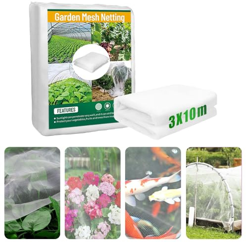 HuaMuDM Red Anti Insectos,3x10m Red de Protección contra Insectos,Malla Antiinsectos,Se Puede Utilizar para Acampar al Aire Libre,Protección Vegetal,Verduras y Frutas,Flores