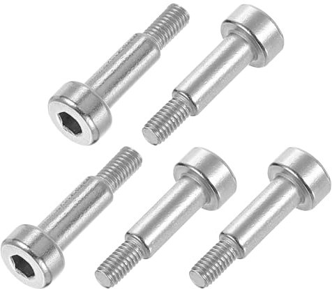 sourcing map 6Pcs 304 Stainless Steel Shoulder Bolt 4mm Shoulder Dia 10mm Shoulder Length M3 Thread Hex Socket Shoulder Bolts for Textile Hydraulic Injection Molding Machinery Industries