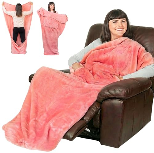 EzrAllora Original Patented Foot Pocket Blanket (Powder Pink, Standard)