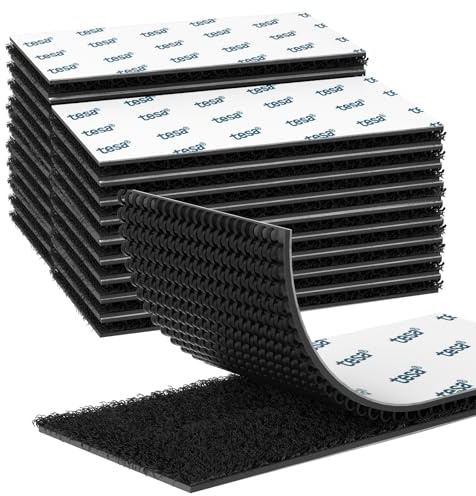 Emitever Picture Hanging Strips Heavy Duty, No Damage Picture Adhesive Strips, Hook and Loop Strong Mounting Tape Black (20 Pairs)