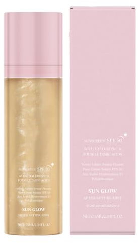 Sheer Setting Mist Protector Solar SPF 50, Larga Duración Protector Solar Spray, No Graso Protectors Solars Spray Brumas Facial Corporal, Aerosole Fijadores Brillo Resistentes Agua Brumas