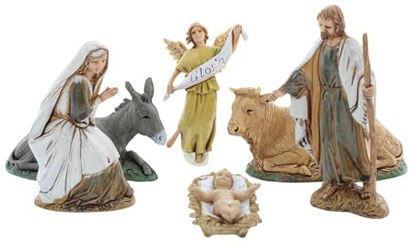 Moranduzzo Nativity 6 Figures for 3.93 inch Nativity Scene – STANDARD 3.93 – Scale 1:20 – Unbreakable Hand-Finished Figurines, Sculptor M. Landi, Made in Italy