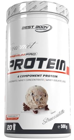 Best Body Nutrition Gourmet Premium Pro Protein Stracciatella 500 g – Multi-Component Protein Powder (Caseinate, Whey, Isolate, Egg) – Shake protéiné crémeux
