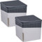 WENKO 2 x Raumentfeuchter Mod. Cube, Luftentfeuchter reduziert Schimmel & Gerüche, Auffangschale mit 2 x 1 kg Granulatblock, nachfüllbar, fasst bis zu 1,6 l Feuchtigkeit, 16,5 x 15,7 x 16,5 cm, Grau