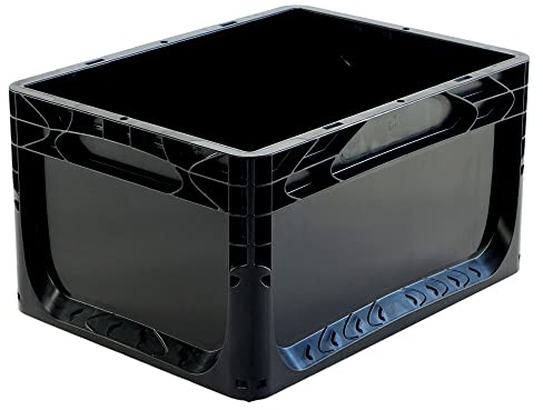 Karton EU Eurobox geschlossen Schwarz 40 x 30 x 22 cm Transportbox Lagerbox Behälter Lagerkiste Stapelbox Lagerkasten Box Stapelbehälter Aufbewahrungsbox