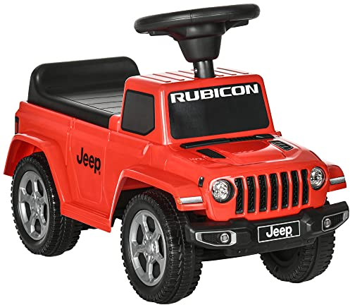 AIYAPLAY Rutschauto, Rutscherfahrzeug mit Hupe und Stauraum, Kinderfahrzeug, Kinderauto mit Kippschutz und Scheinwerfern für Kinder ab 18 Monaten, Rot, 63,5 x 29 x 42 cm