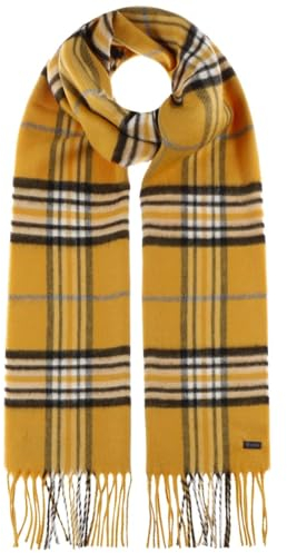 Lipodo Karo Cashmink Winterschal für Damen/Herren (30 x 180 cm) - Karoschal Made in Germany - Hautfreundlicher Fransenschal - Schal mit Fransen Herbst/Winter gelb